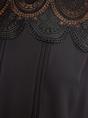 Love & Roses Black Lace Front Long Sleeve Blouse - Image 6 of 6