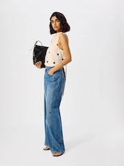 Whistles Cream Jacquard Spot Satin Halterneck Top - Image 3 of 5