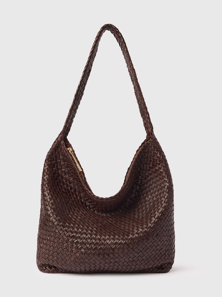 Whistles Brown Woven Tote Bag - Image 1 of 4