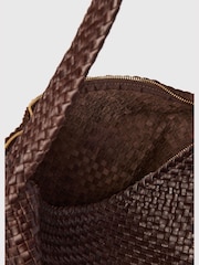 Whistles Brown Woven Tote Bag - Image 3 of 4