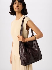 Whistles Brown Woven Tote Bag - Image 4 of 4