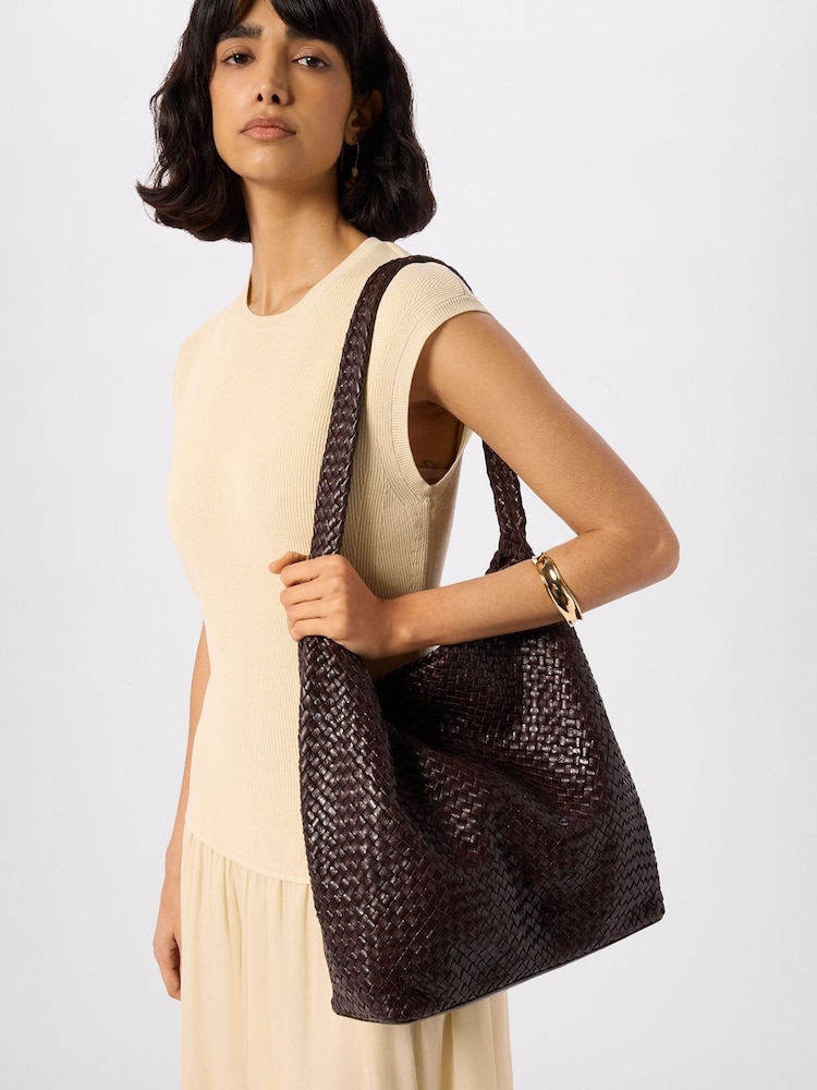 Whistles Brown Woven Tote Bag - Image 4 of 4