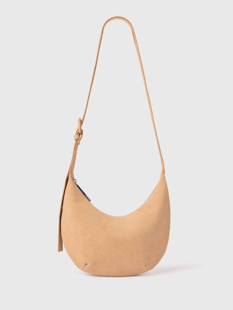 Whistles Nude Small Sia Suede Cross-Body Bag - Image 1 of 4 Whistles Nude Small Sia Suede Cross-Body Bag - Image 1 of 4