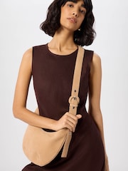 Whistles Nude Small Sia Suede Cross-Body Bag - Image 4 of 4
