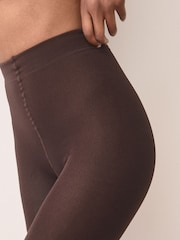 Chocolate Brown Fleece Lined Thermal Tights 2 Pack - Image 4 of 4