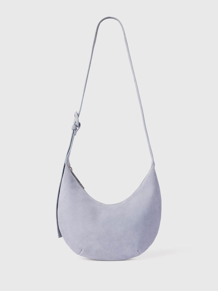 Whistles Blue Small Sia Suede Cross-Body Bag - Image 1 of 4