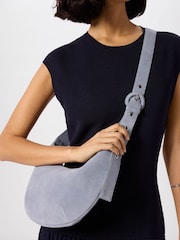 Whistles Blue Small Sia Suede Cross-Body Bag - Image 4 of 4