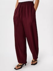 Whistles Purple Petite Tie Waist Trousers - Image 2 of 5