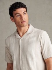 U.S. Polo Assn Natural Stripe Texture Jersey Revere Shirt - Image 5 of 8