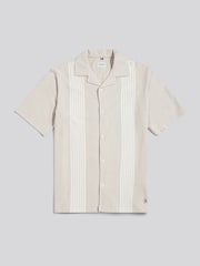 U.S. Polo Assn Natural Stripe Texture Jersey Revere Shirt - Image 6 of 8