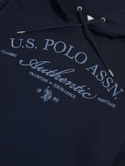 U.S. Polo Assn Blue Drop Shoulder Arch Script Hoodie - Image 7 of 7
