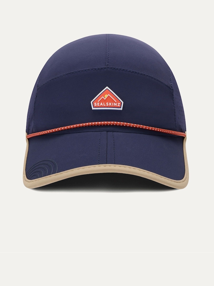 Sealskinz Blue Shropham Lightweight Foldable Trail Cap - Image 2 of 5 Sealskinz Blue Shropham Lightweight Foldable Trail Cap - Image 2 of 5