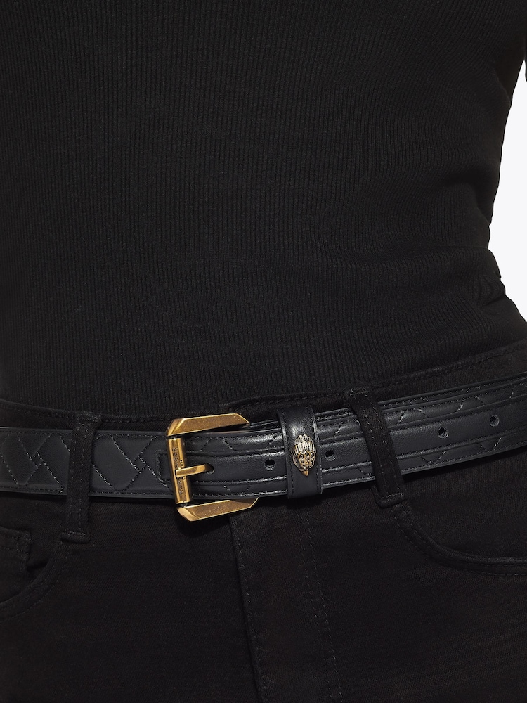 Kurt Geiger London Black/Gold Kensington 30 Belt - Image 5 of 5 Kurt Geiger London Black/Gold Kensington 30 Belt - Image 5 of 5