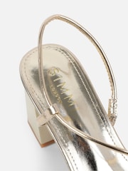 Simmi London Gold Anastasia Block Heeled Sandals - Image 3 of 4