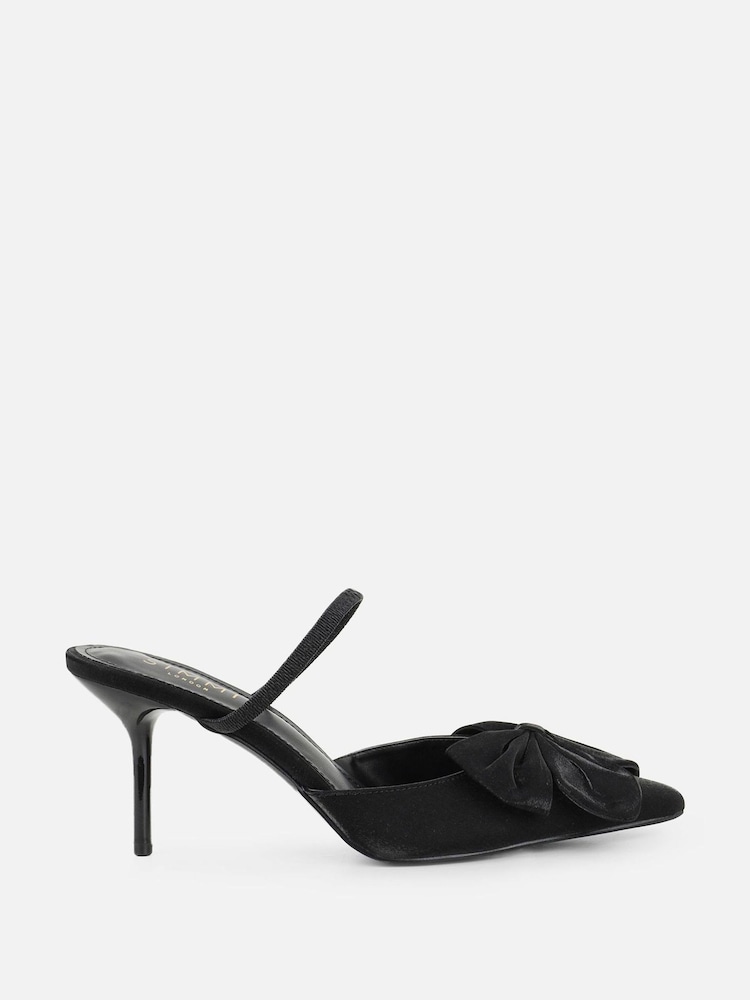 Simmi London Black Susan Bow Detail Court Sandals - Image 2 of 4 Simmi London Black Susan Bow Detail Court Sandals - Image 2 of 4