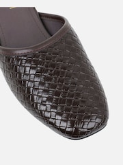 Simmi London Brown Nichola Woven Embossed Mules - Image 4 of 4