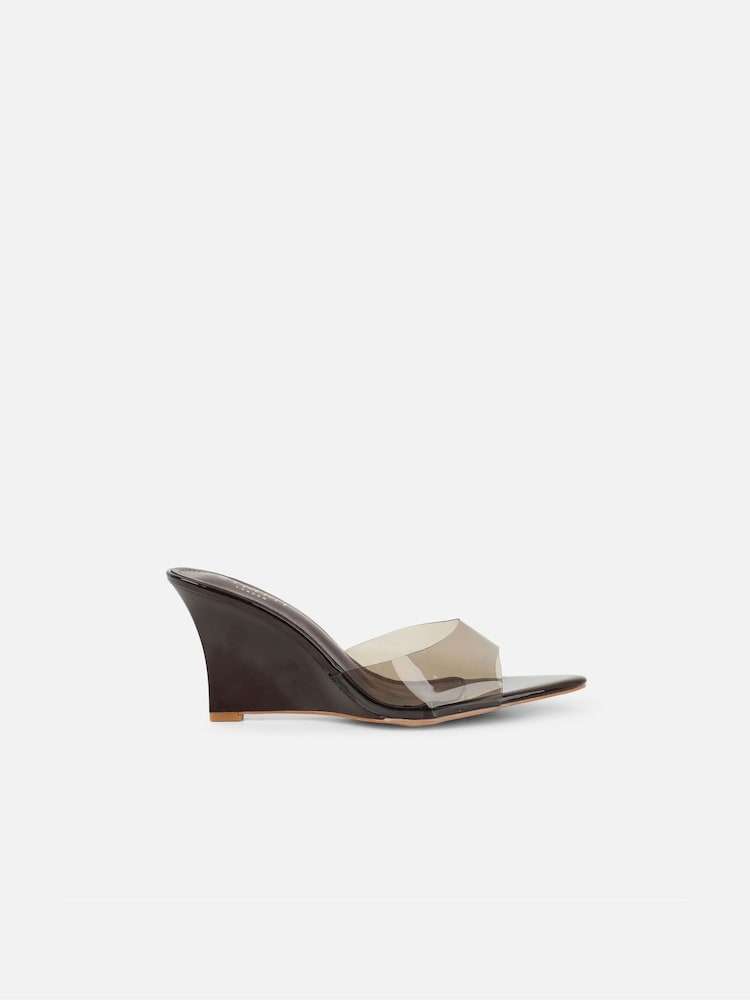 Simmi London Brown Belize Wedge Mules - Image 2 of 4