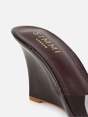 Simmi London Brown Belize Wedge Mules - Image 3 of 4