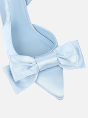 Simmi London Blue Toppaz Bow Detail Slingback Court Shoes - Image 4 of 4