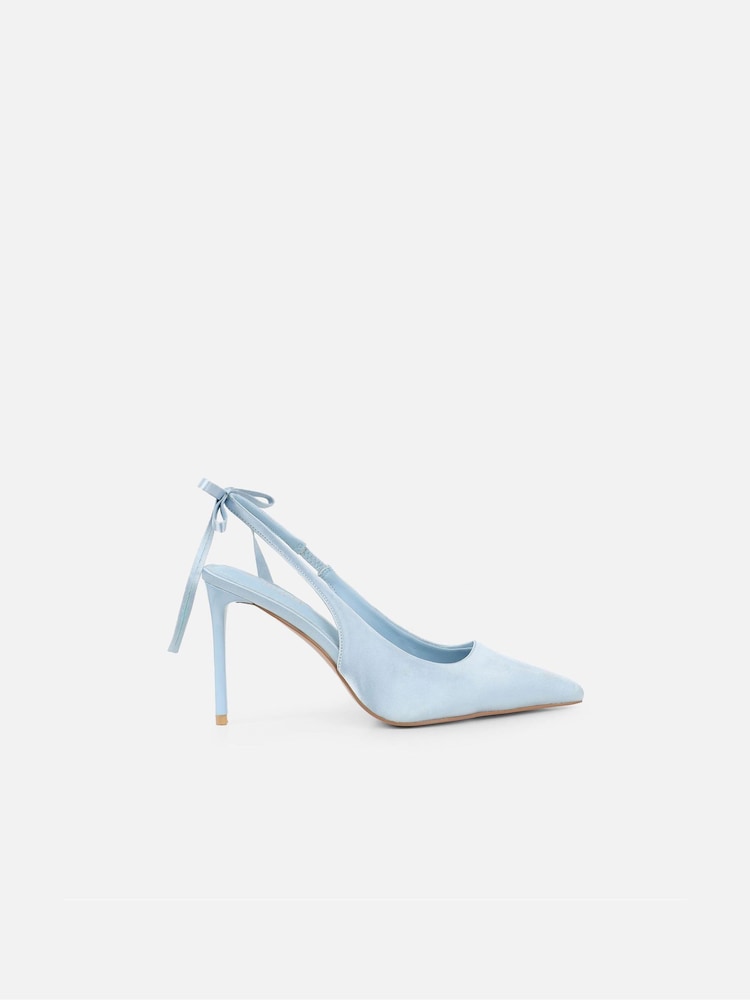 Simmi London Blue Celina Bow Detail Slingback Court Shoes - Image 2 of 4 Simmi London Blue Celina Bow Detail Slingback Court Shoes - Image 2 of 4