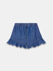 Mint Velvet Blue Denim Ruffle Hem Shorts - Image 5 of 6
