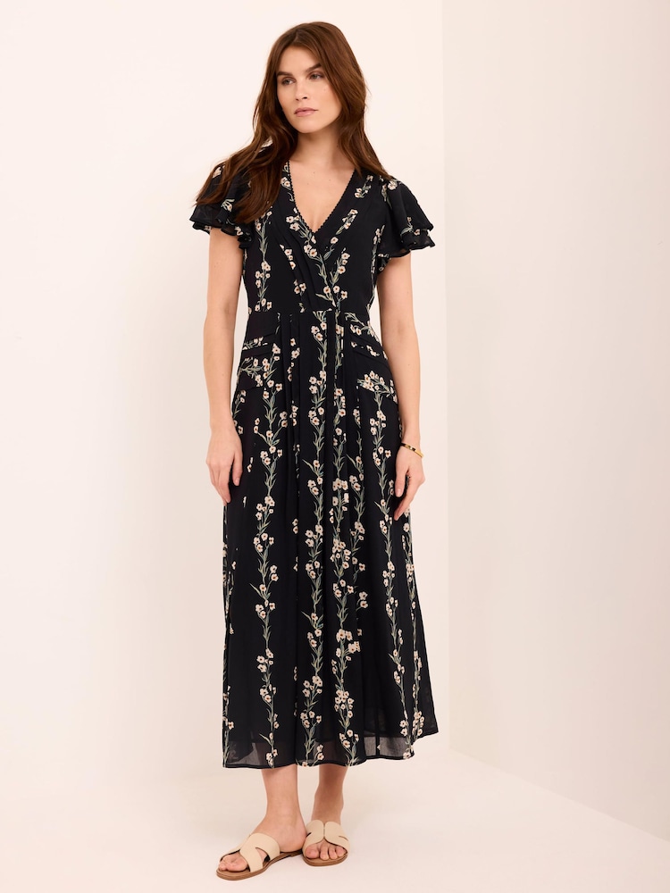 Mint Velvet Blue Floral Print Maxi Dress - Image 1 of 8
