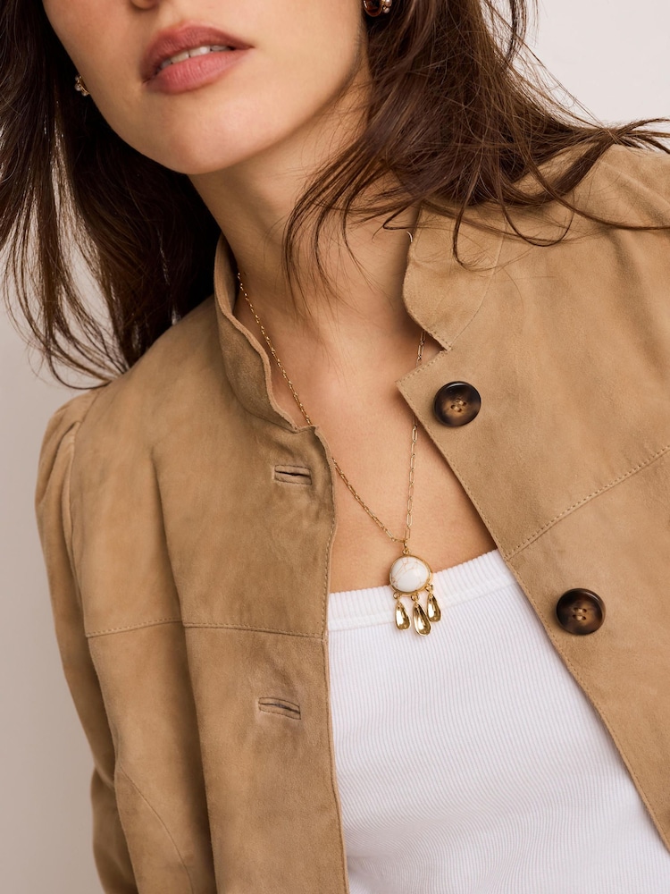 Mint Velvet Gold Tone Drop Pendant Necklace - Image 1 of 4