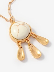 Mint Velvet Gold Tone Drop Pendant Necklace - Image 3 of 4