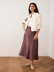Mint Velvet Brown Full Midi Skirt - Image 3 of 5