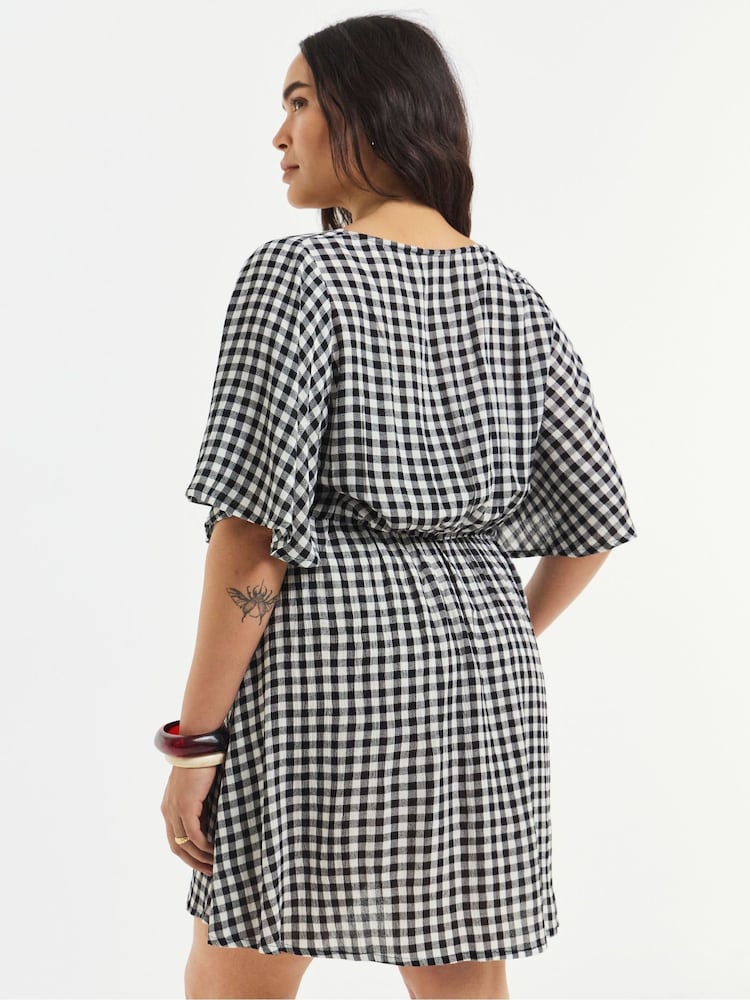 Simply Be Natural Gingham Button Through Smock Dress - Image 2 of 4 Simply Be Natural Gingham Button Through Smock Dress - Image 2 of 4