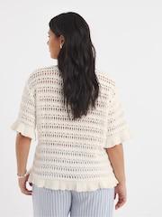 Simply Be White Crochet Top With Turtle Applique - Image 2 of 4