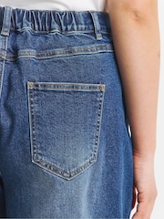 Simply Be Blue Cropped Barrel Jeans - Image 4 of 4