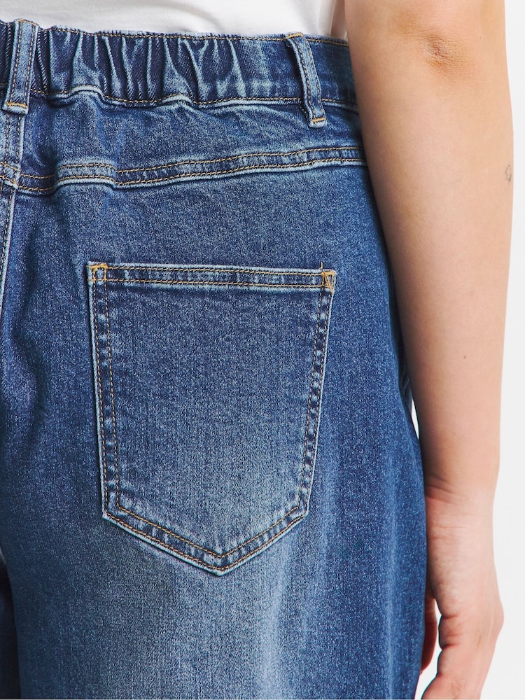 Simply Be Blue Cropped Barrel Jeans - Image 4 of 4 Simply Be Blue Cropped Barrel Jeans - Image 4 of 4