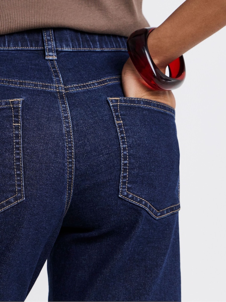 Azul - Simply Be Denim Knee Shorts - Imagen 4 de 4