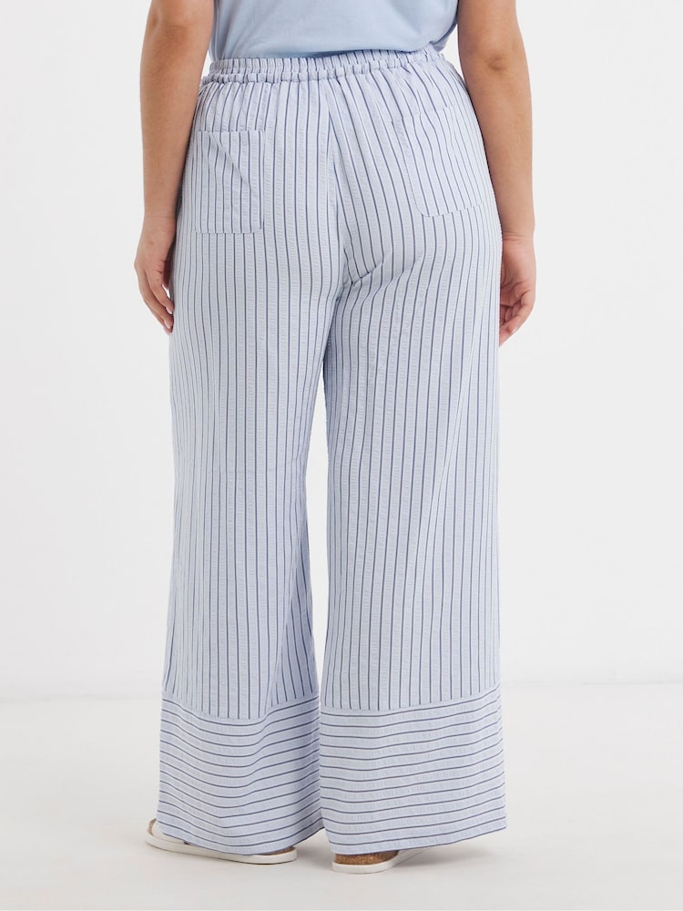 Simply Be Blue Wide Leg Trousers - Image 2 of 4 Simply Be Blue Wide Leg Trousers - Image 2 of 4