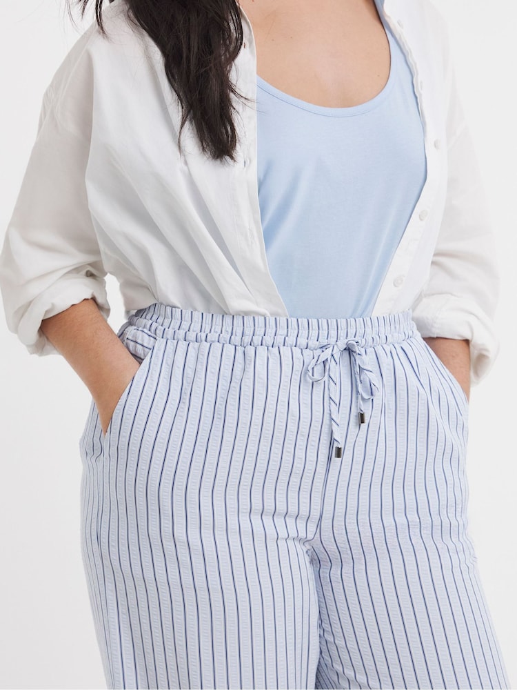 Simply Be Blue Wide Leg Trousers - Image 4 of 4 Simply Be Blue Wide Leg Trousers - Image 4 of 4