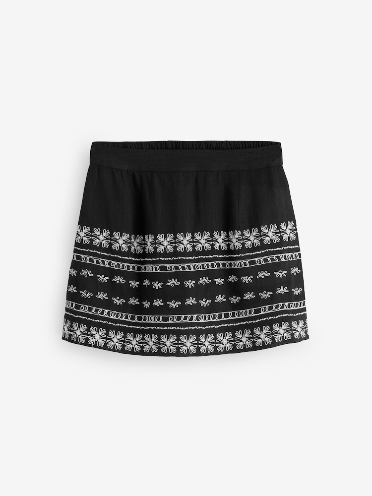 Simply Be Black Embroidered Skort - Image 1 of 1