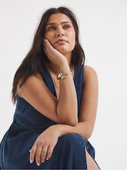 Simply Be Sleeveless Lightweight Denim Button Through Midi Dress - Imagen 3 de 4