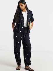 Simply Be Black Half Sleeve Resort Shirt - Image 1 of 4