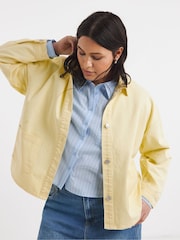 Simply Be Yellow Button Through Shacket - Image 1 of 4