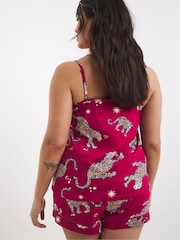 Simply Be Purple Pretty Secrets Animal Print Cami Shortie Set - Image 2 of 4