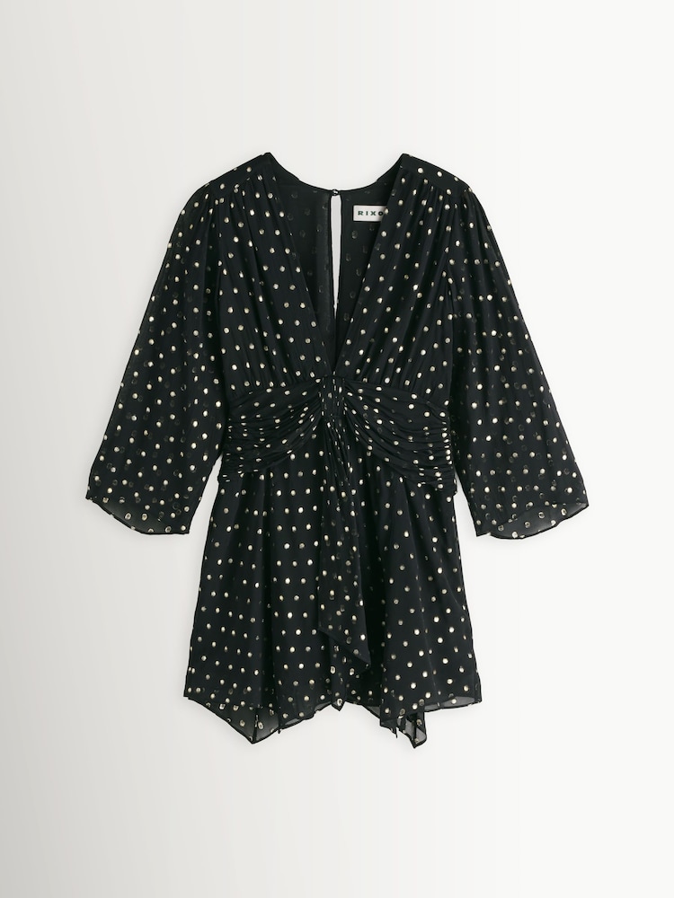 Rixo Black Clove Gold Spot  Dress - Image 1 of 1