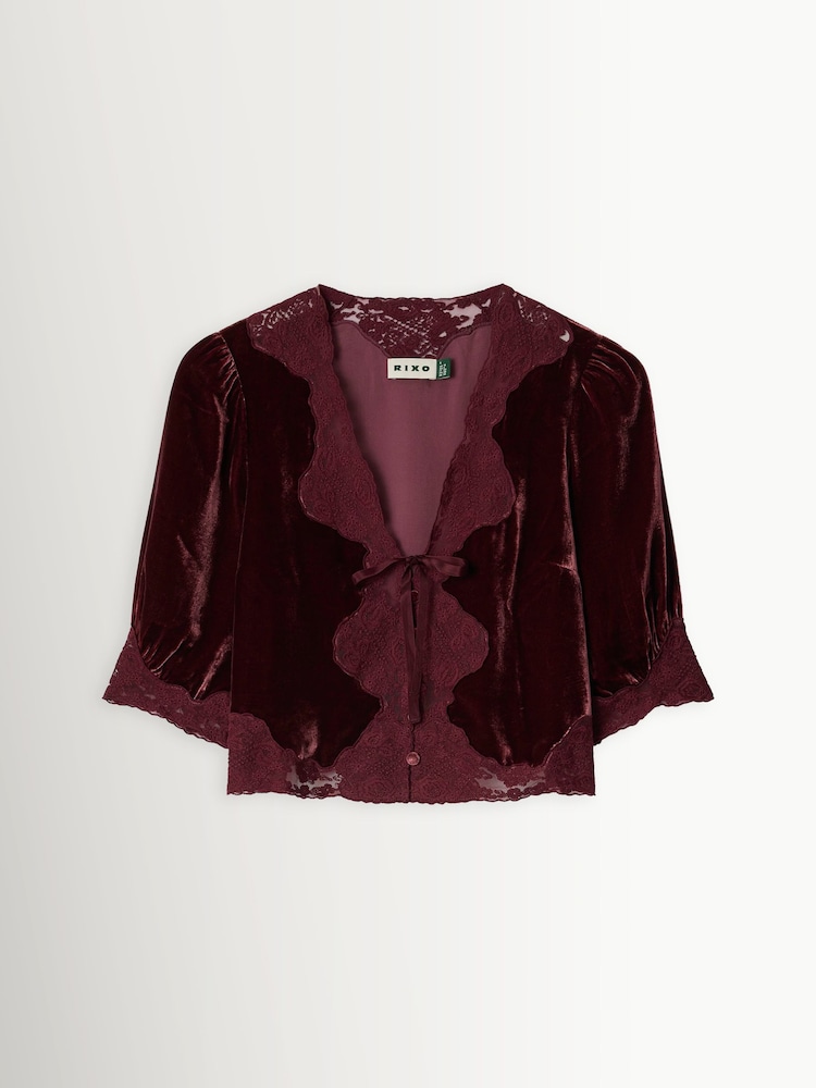 Rixo Red Ursula Bordeaux Top - Image 1 of 1