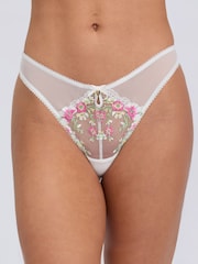 Boux Avenue White Zinnia Embroidered Thong - Image 1 of 5