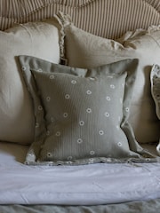 Ellenvale Interiors Sage Daisy Stripe Cushion Cover 45 X 45cm - Image 1 of 6