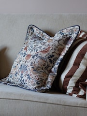 Ellenvale Interiors Navy Orla Floral Print Cushion Cover 45 X 45cm - Image 1 of 3
