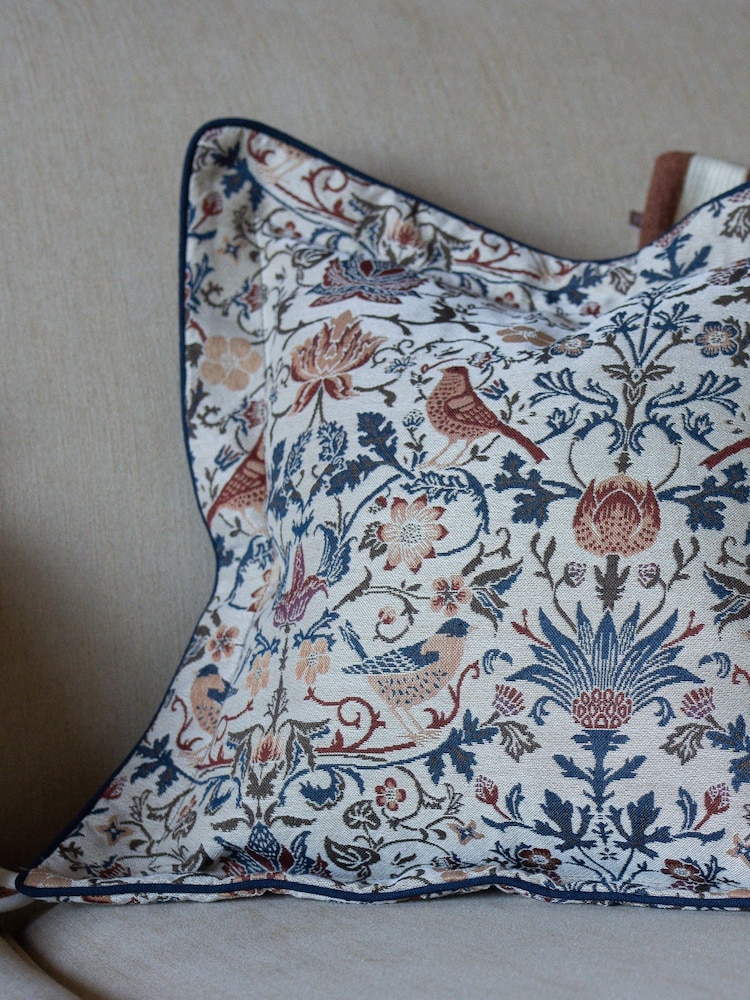 Ellenvale Interiors Navy Orla Floral Print Cushion Cover 45 X 45cm - Image 2 of 3 Ellenvale Interiors Navy Orla Floral Print Cushion Cover 45 X 45cm - Image 2 of 3