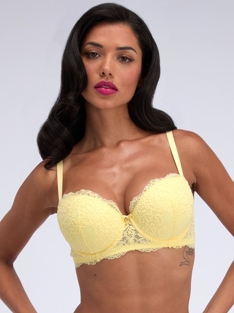 Boux Avenue Yellow Emma Lace Balconette Bra - Image 1 of 5