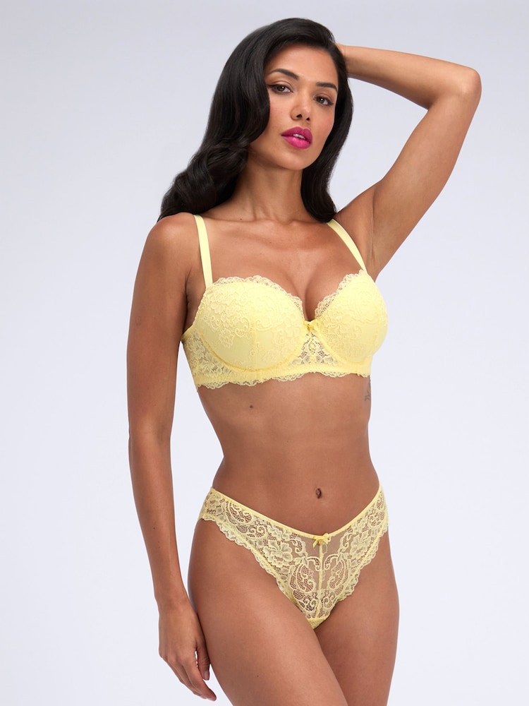 Boux Avenue Yellow Emma Lace Balconette Bra - Image 2 of 5