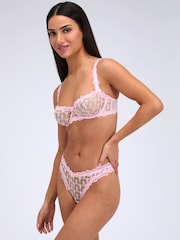 Boux Avenue Pink Rosa Embroidered Thongs - Image 4 of 4